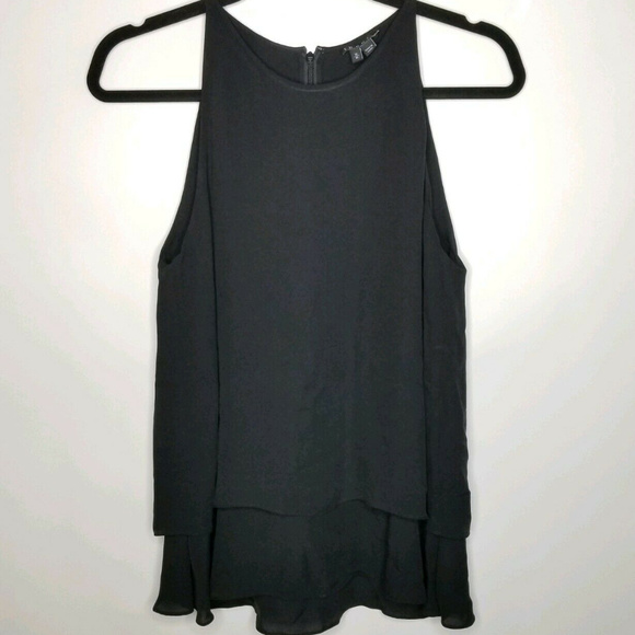 Theory Tops - Theory Silk Sleeveless Layer Zip Blouse